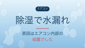 エアコンの除湿で水漏れ、原因はエアコン内部の結露でした